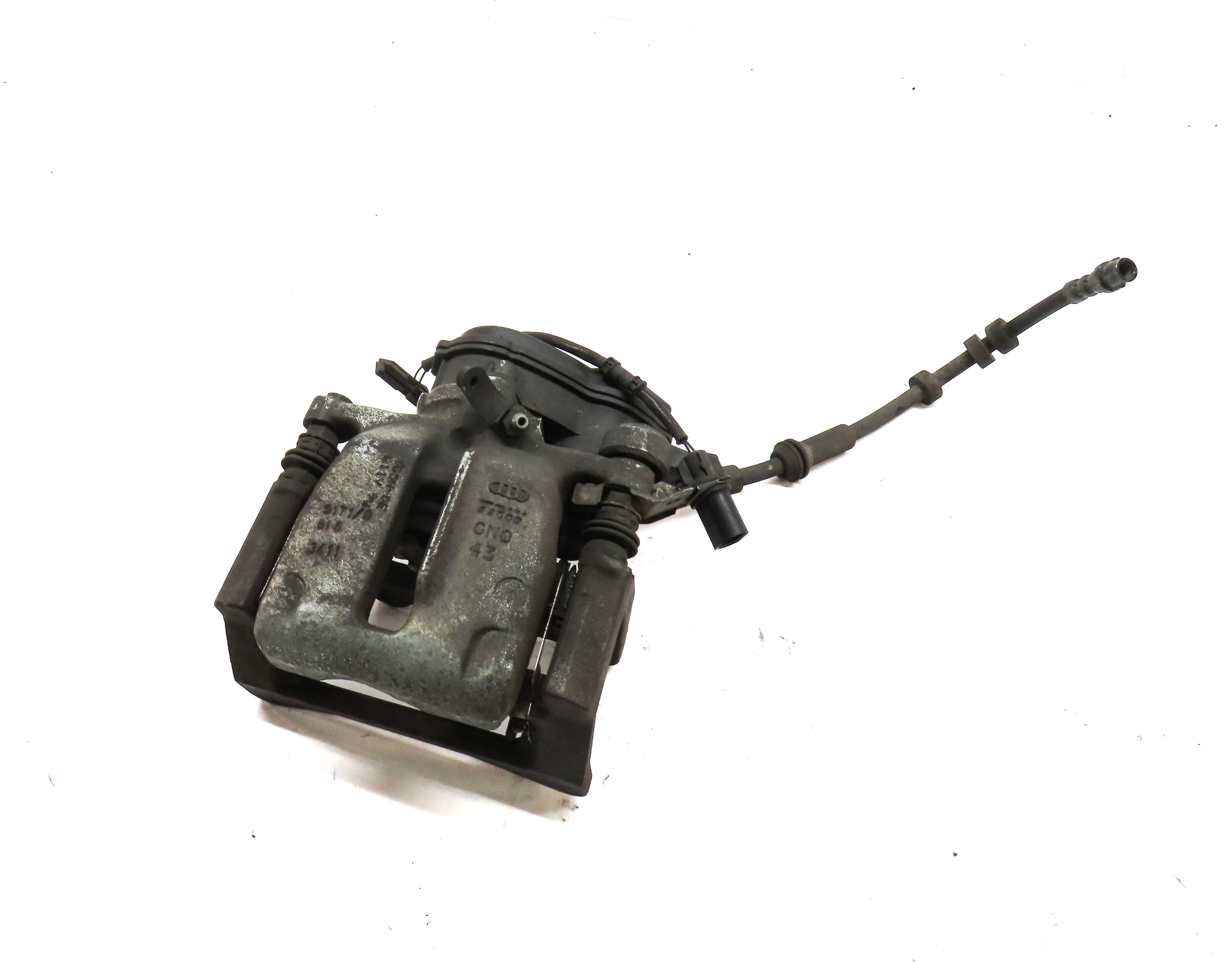 2012-2017 AUDI A6 A7 (C7) LEFT DRIVER REAR DISC BRAKE CALIPER (330mm ROTOR) — exact item pictured